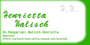 henrietta walisch business card